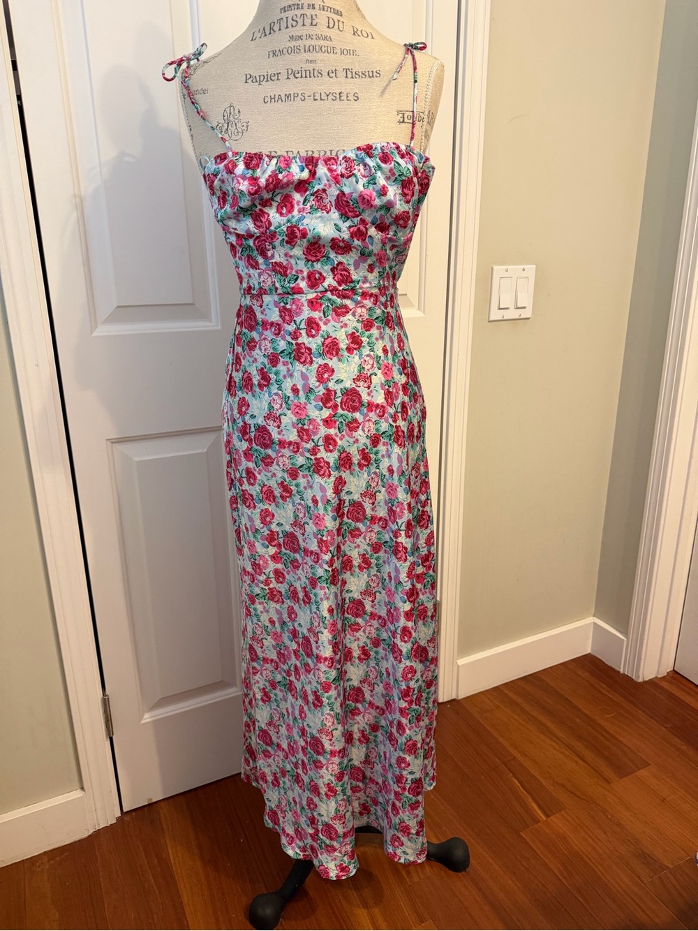Zara Pink Rose Print Maxi Dress on Mint